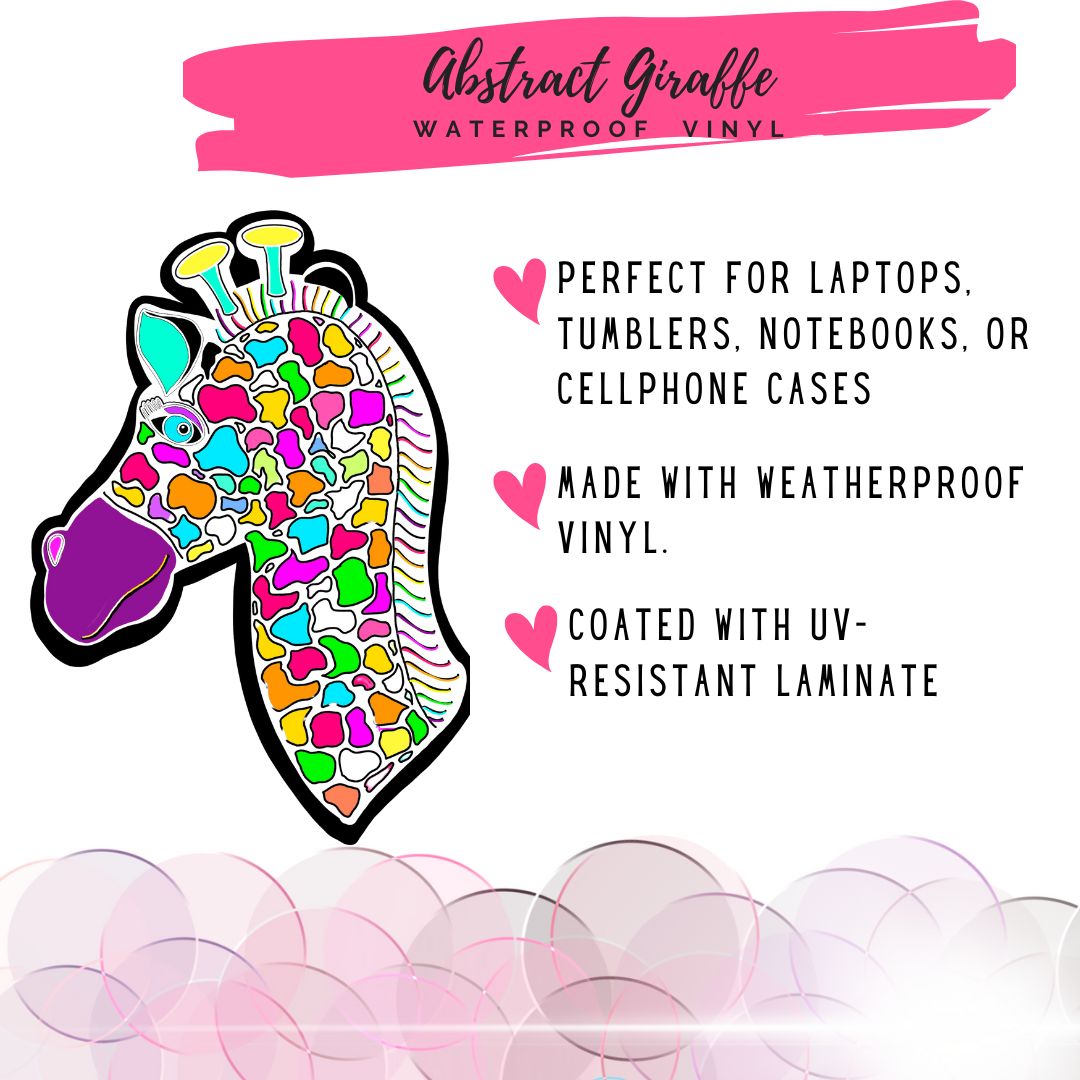 Abstract Giraffe sticker product details.
