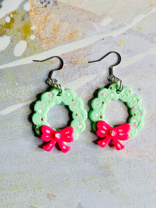 Christmas Wreath Earrings