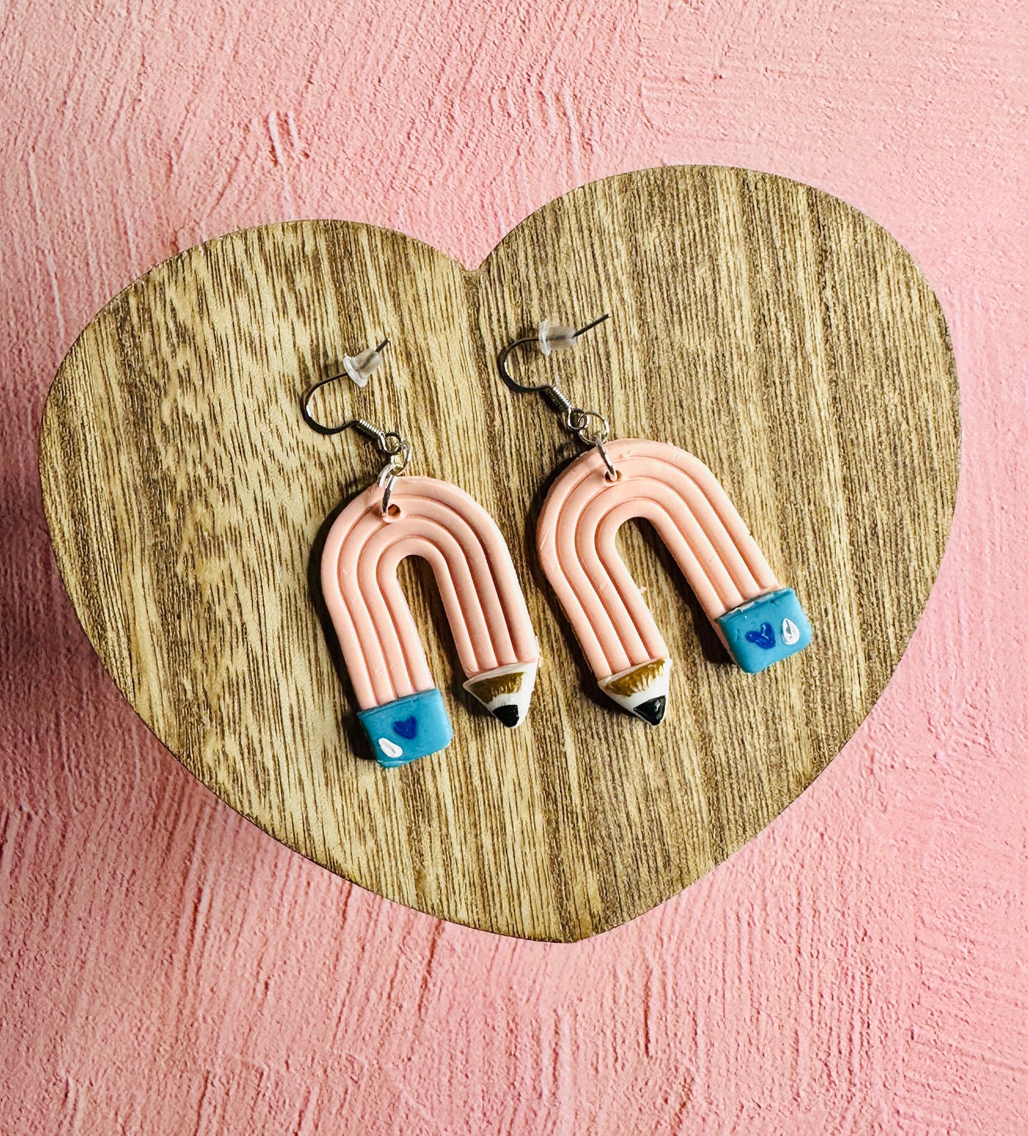 Pink Pencil Earrings