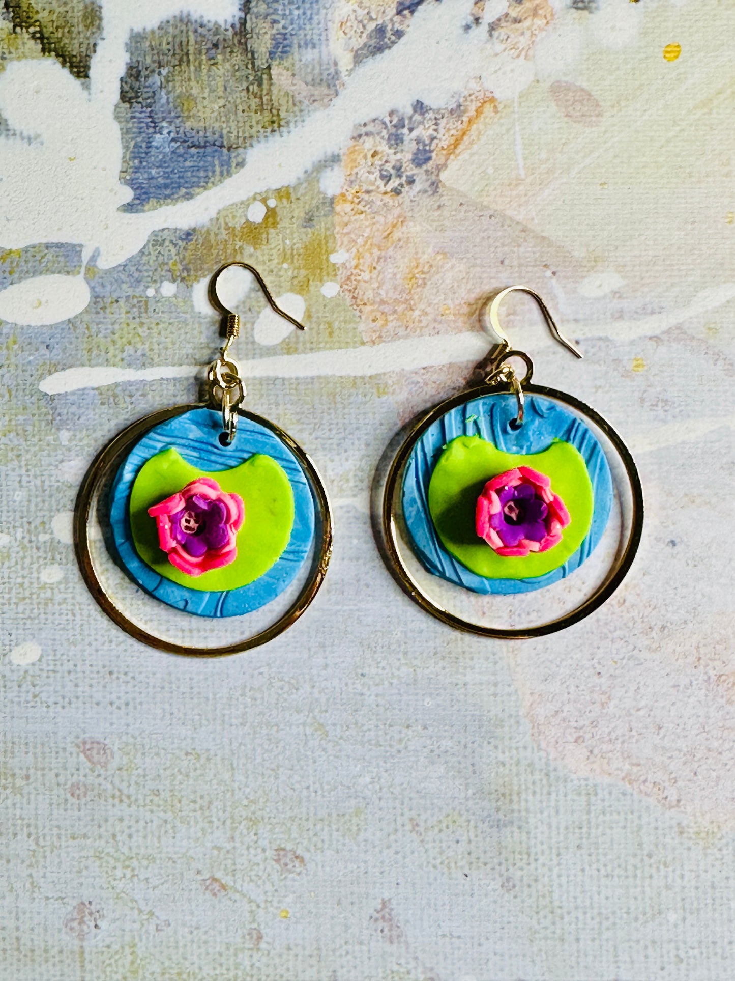 Monet Water Lily Earrings