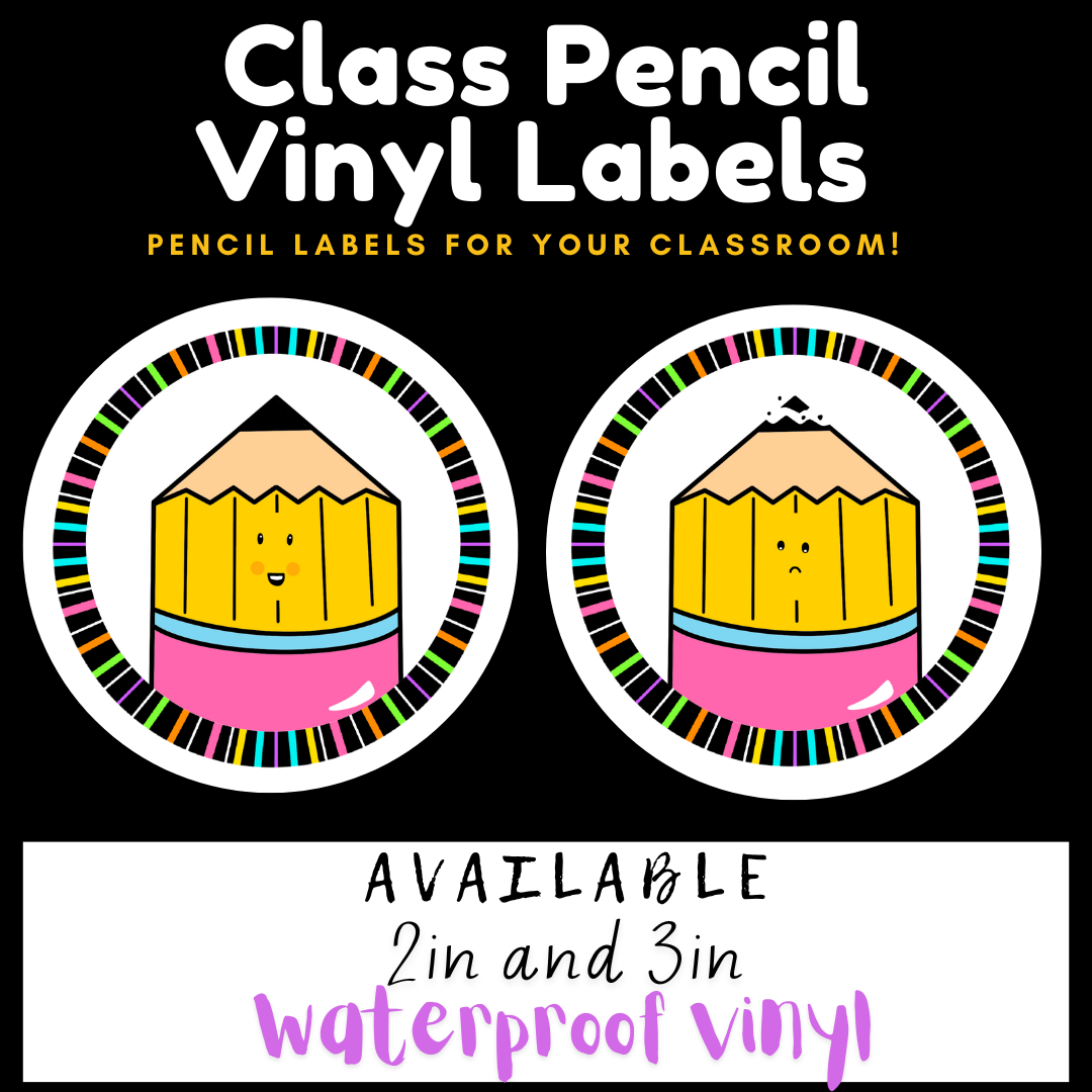 Class Pencil Vinyl Labels