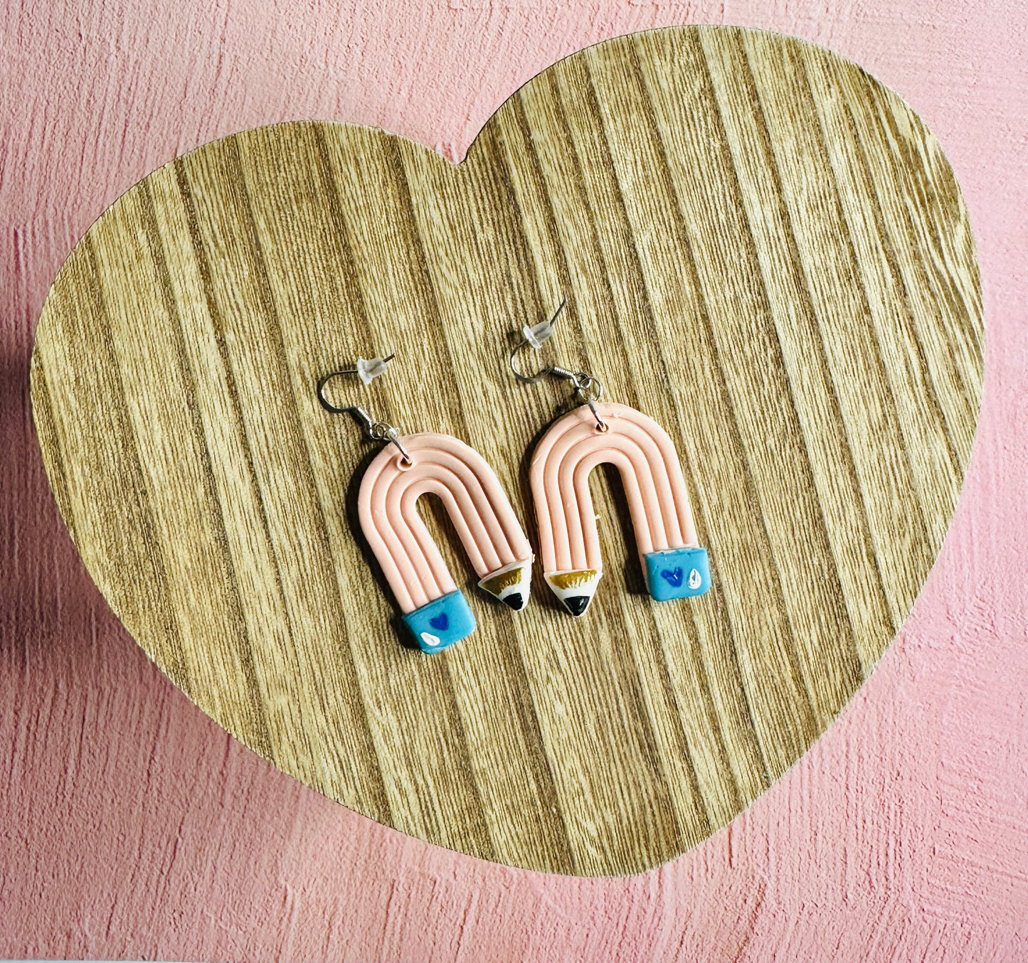 Pink Pencil Earrings