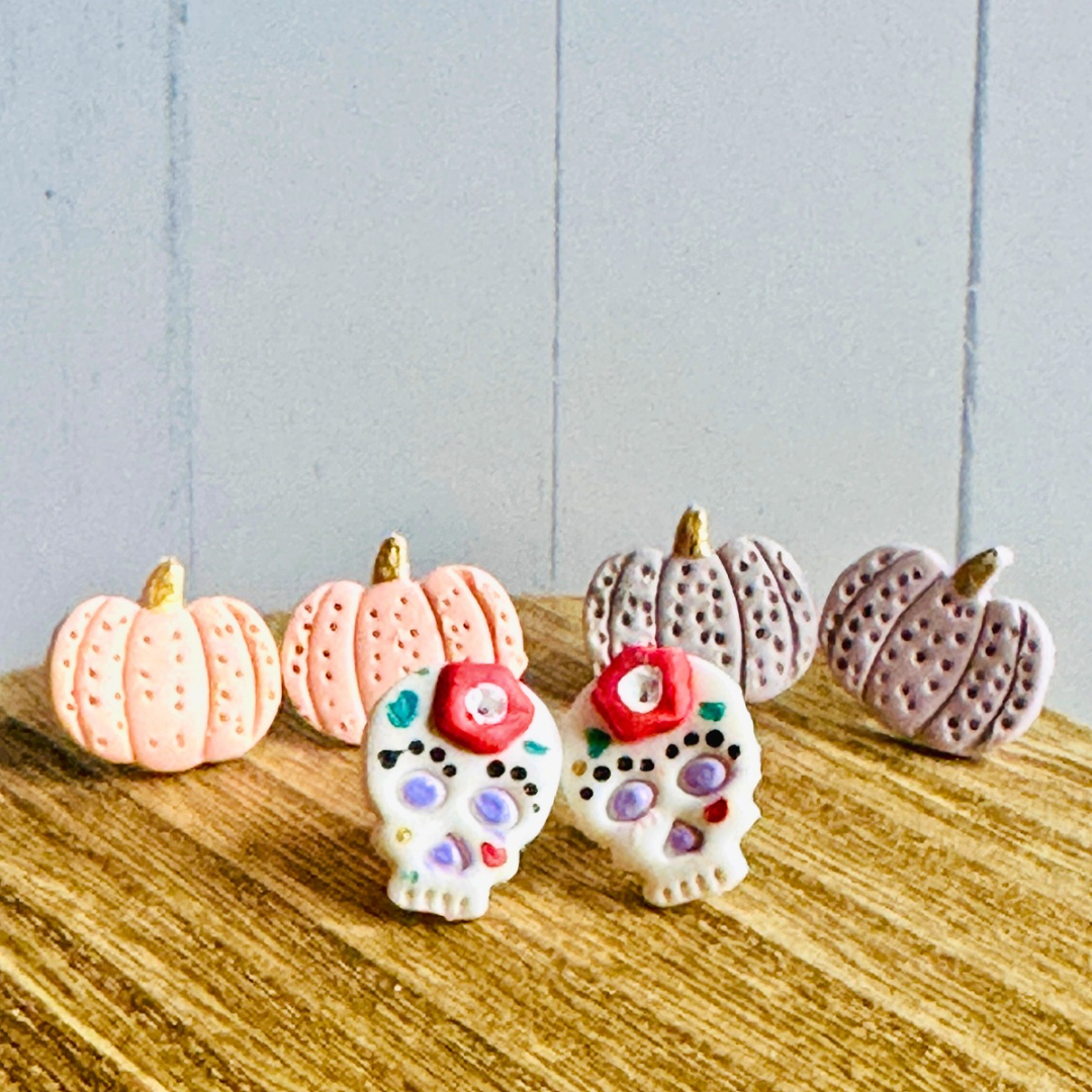 Purple Pumpkin Earrings