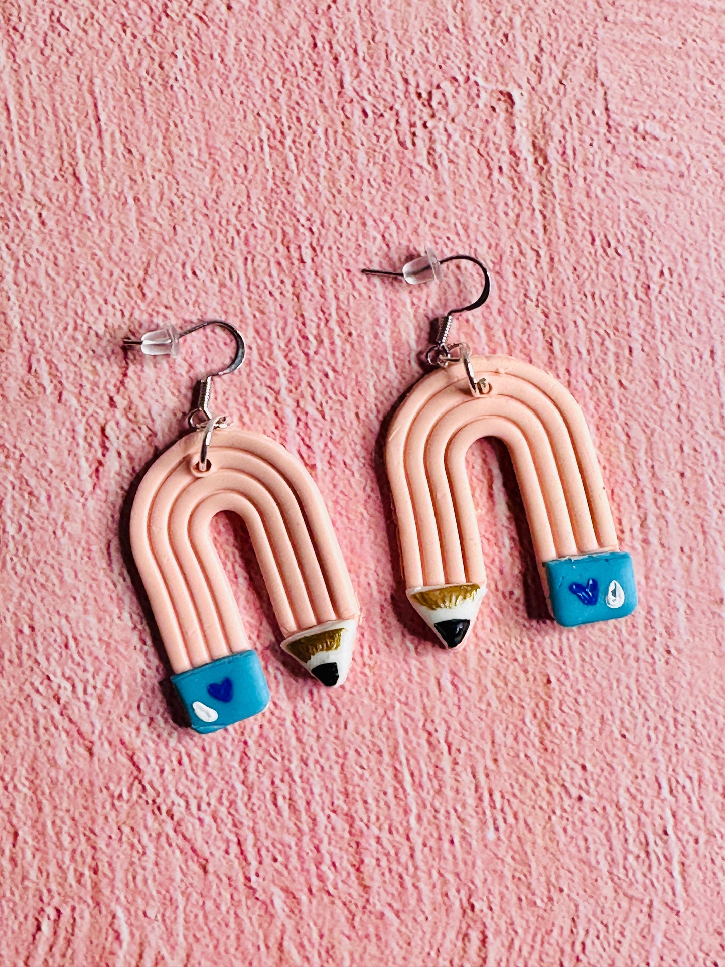 Pink Pencil Earrings