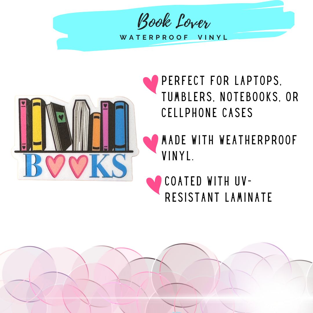 Book Lover Waterproof Vinyl Product Details.