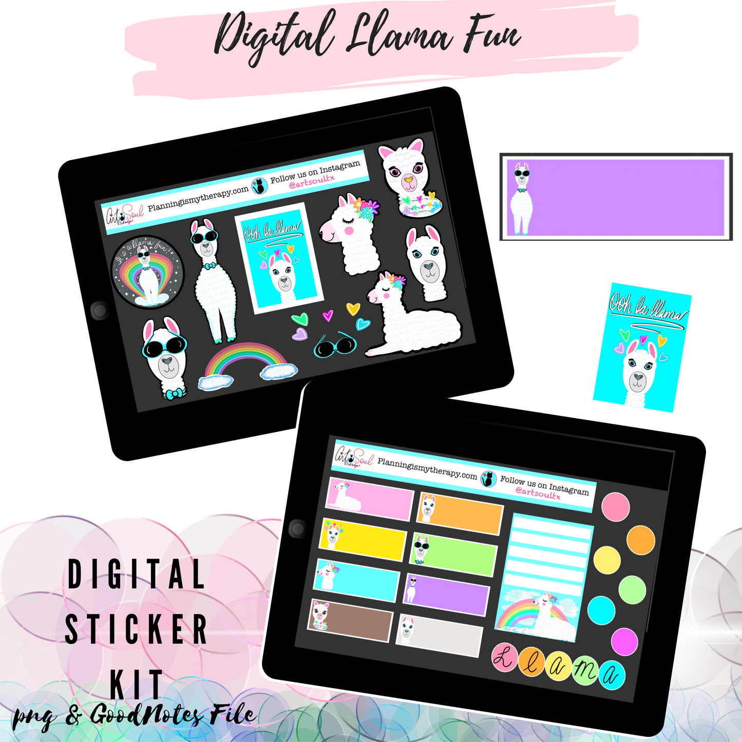 Fun Llama Digital Stickers