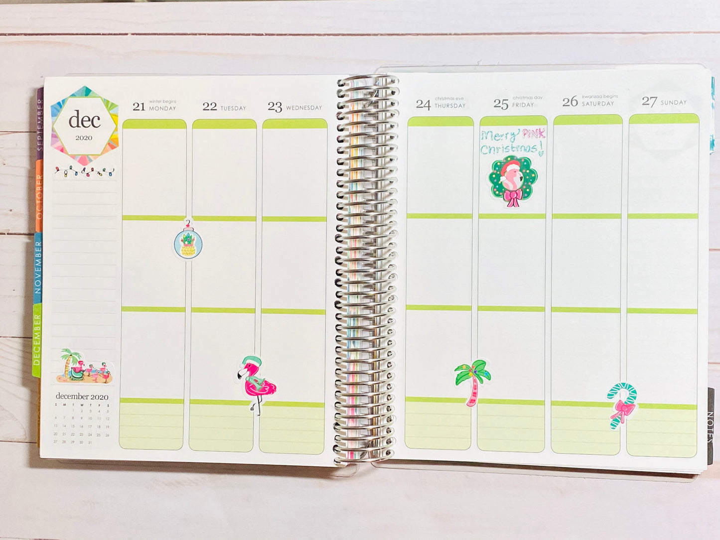 More flamingo stickers in an Erin Condren life planner.  These stickers will also work for Happy Planners.